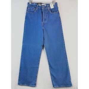 nwt levi's ribcage straight ankle premium jeans 29 jazz pop blue stonewash 1990s